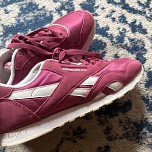Reebok Maroon and White Athletic Shoes